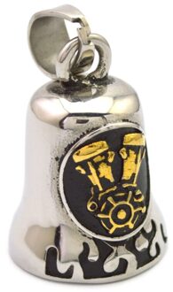 Mannen Jongen Roestvrij Staal Cool Eagle Biker Motorfiets Stijl Flaming Biker Bel Hanger goud