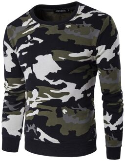 Mannen Jongens Fleece Trui aantrekken Camouflage Herfst Winter Lange mouwen Jas H020 leger groen / XS
