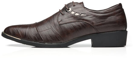 Mannen Jurk Oxford Schoenen Zakelijke Formele Mannen Lederen Schoenen Lace-Up Wees Teen Britse Stijl Mannen Schoenen bruin Zwart Bruin / 9.5