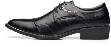Mannen Jurk Oxford Schoenen Zakelijke Formele Mannen Lederen Schoenen Lace-Up Wees Teen Britse Stijl Mannen Schoenen bruin Zwart zwart / 7.5