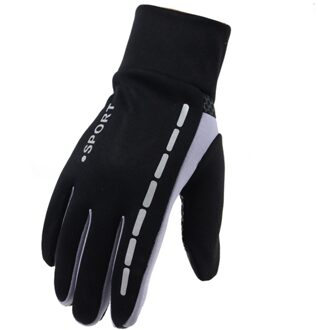 Mannen Koude-Proof Unisex Waterdichte Winter Handschoenen Fietsen Pluis Warme Handschoenen Voor Touchscreen Koud Weer Winddicht Anti Slip zwart