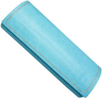 Mannen Kunstleer Harde Brillenkoker Multicolor Mode Magnetische Stofdicht Waterdichte Doos Effen Middelgrote Houder Blauw