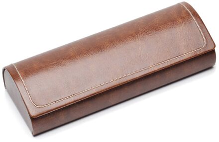 Mannen Kunstleer Harde Brillenkoker Multicolor Mode Magnetische Stofdicht Waterdichte Doos Effen Middelgrote Houder Bruin