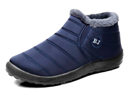Mannen Laarzen Lichtgewicht Winter Schoenen Voor Mannen Pluche Snowboots Waterdicht Winter Schoenen Man Casual Schoen Unisex Enkellaarsjes Blauw