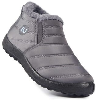 Mannen Laarzen Lichtgewicht Winter Schoenen Voor Mannen Pluche Snowboots Waterdicht Winter Schoenen Man Casual Schoen Unisex Enkellaarsjes Grijs