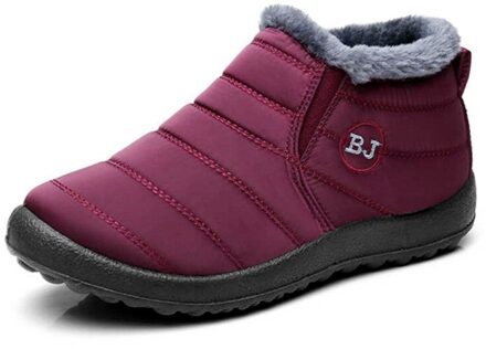 Mannen Laarzen Lichtgewicht Winter Schoenen Voor Mannen Pluche Snowboots Waterdicht Winter Schoenen Man Casual Schoen Unisex Enkellaarsjes rooskleurig rood