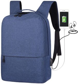 Mannen Laptop Mode Toevallige Rugzak Usb Opladen Rugzakken Computer Anti-Diefstal Tas School Rugzak Tas Reizen Rugzakken Mochila blauw Backpacks