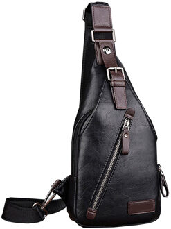 Mannen Leer/Nylon Vintage Mode Sling Borst Bag Reizen Cross Body Messenger Kleine Mannelijke Schoudertas Anti-Diefstal casual Packs blauw