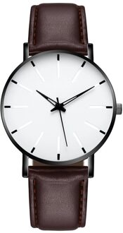 Mannen Luxe Horloges Quartz Rvs Dial Casual Bracele Horloge Ronde Eenvoud Lederen Band Horloges Klok Montre