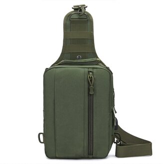 Mannen Messenger Bag Schouder Oxford Doek Borst Tassen Crossbody Casual Messenger Bags Man Usb Opladen Multifunctionele Handtas groen