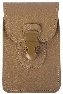 Mannen Mobiel Loop Holster Case Riem Taille Tas Props Pu Lederen Portemonnee Telefoon Portemonnee Heuptas Portemonnee Kaarthouder Bruin