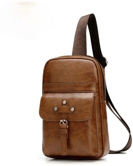 Mannen Mode Borst Tas Toevallige Schoudertas Grote Capaciteit Tablet Opbergtas Retro Messenger Bag Borst Grote Rugzak Beige