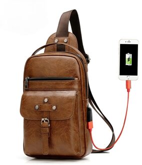 Mannen Mode Borst Tas Toevallige Schoudertas Grote Capaciteit Tablet Opbergtas Retro Messenger Bag Borst Grote Rugzak khaki