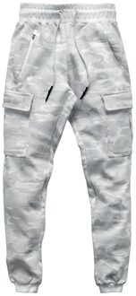Mannen Mode Breien Fitness Joggingbroek Outdoor Gym Running Training Broek Multi-Pocket Jogging Squats Cargo Broek Xl / wit camouflage