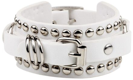 Mannen Mode Pu Lederen Punk Klinknagel Armbanden Mannelijke Hip Hop Straat Dagelijks Armband Sieraden BL6772WT