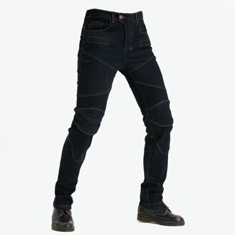 Mannen Mode Skinny Biker Jeans Motorfiets Denim Broek Voor Mannelijke zwart / M
