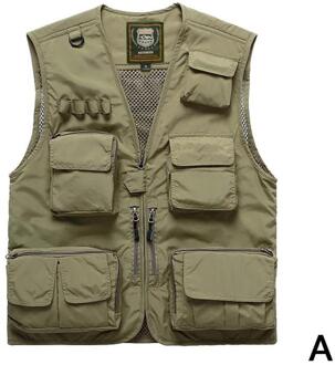 Mannen Multi-Pocket Vissen Outdoor Vest Alleen Heeft 2 Kiezen Op Afhankelijk Van Maten De Van, size. U1F7 AXXL
