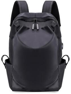 Mannen Outdoor Leisure Rugzak 15.6 Inch Notebook Rugzak Usb Opladen Grote Capaciteit Rugzak Jeugd Boek zwart