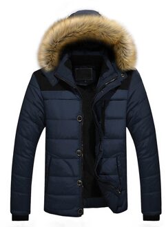 Mannen Outdoor Warme Winter Dikke Jas Plus Bont Kapmantel Jas Motorfiets Fiets Jas BU / XL