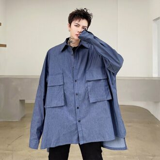 Mannen Oversize Losse Casual Lange Mouwen Denim Shirt Paar Streetwear Hip Hop Jeans Shirt Voor Man Vrouwen