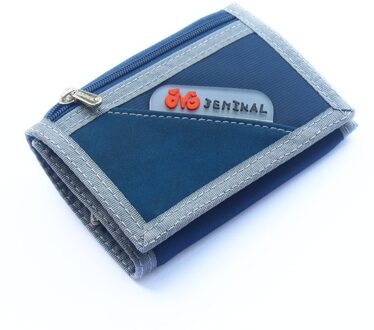 Mannen Portefeuilles Korte Stijl Hasp Man Portemonnees Canvas Stof Geldzakken Portemonnee Mannelijke Koppeling Portemonnee Burse Kaarten Holder Tassen Notecase blauw