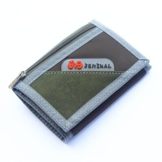 Mannen Portefeuilles Korte Stijl Hasp Man Portemonnees Canvas Stof Geldzakken Portemonnee Mannelijke Koppeling Portemonnee Burse Kaarten Holder Tassen Notecase groen