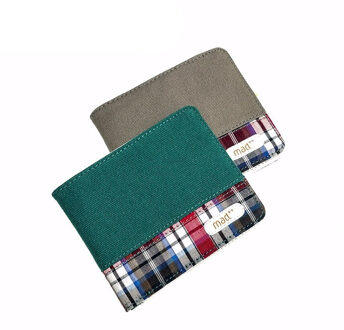 Mannen Portemonnee En Vrouwelijke Korte Purse Man Bifold Canvas Card Case Pocket Pouch Mode Jonge Jongen Girl Tieners Mannelijke grijs