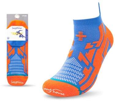 Mannen Professionele Ademend Running Sport Sokken Compressie Marathon Katoenen Sokken Zweet Absorptie Antislip Enkelsok 1 Paar blauw