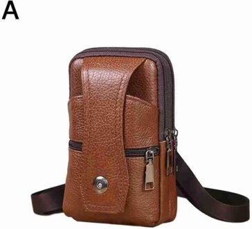 Mannen Pu Lederen Fanny Heuptas Klassieke Textuur Creatieve Portemonnee Casual Riem Telefoon Tas Zakelijke Pouch Bum V2I0