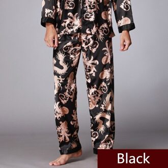 Mannen Pyjama Mannelijke Pyjama Herfst Lente Lange Sleep Bottoms Broek Moderne Stijl Nachtkleding Elastische Taille Homewear Leisure zwart / XL