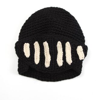 Mannen Ridder Muts Creatieven Handgemaakte Wollen Truien Warm Winter Artefacten Ll @ 17 zwart