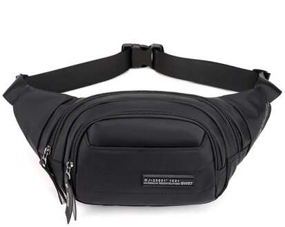Mannen Riem Tassen Outdoor Vrouwen Borst Zak Oxford Schouder Diagonaal Packs Casual Telefoon Houder Fanny Pack Hip/Bum Zakken zwart