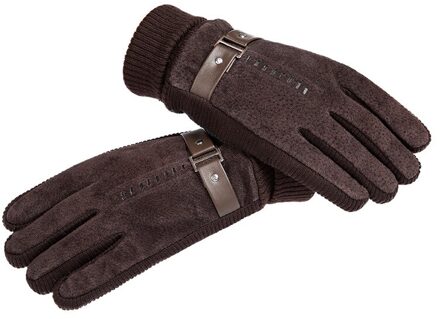 Mannen Rijden Handschoenen Herfst Winter Plushed Verdikte Varkensleer Warm Apparatuur Mode Skid-Proof En Wind-Proof Sport handschoenen koffie