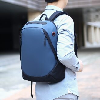 Mannen Rugzak Usb Opladen 15.6 Inch Laptop Rugzak Schouders Mannen Anti-Diefstal Casual Comfort Waterdichte Rugzak blauw