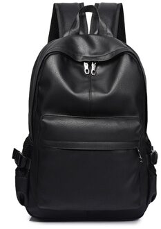 Mannen Rugzak Voor Mannen Pu Leer Kunstleer Rugzak Man Mens Tas Zwart Rits Laptop Rugzak Mannelijke