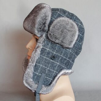 Mannen Russische Bommenwerper Hoed Winter Ushanka Trapper Hoed Met Oorklepjes Vrouwen Faux Fur Sneeuw Caps Voor Kinderen XL60-62cm