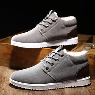 Mannen Schoenen Herfst Winter Laarzen Winter Mannen Casual Mannen Schoenen Ademend Engeland Trend Sport schoenen Frosted zapatos de hombre grijs / 39