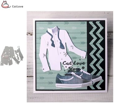 Mannen Shirts Metalen Stansmessen Stencils Voor DIY Scrapbooking Papier Kaart Decoratieve Craft Sterft Embossing Die Cuts enkel en alleen Shoes