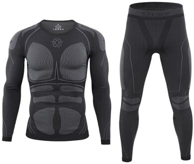 Mannen Skiën Set Ski Jas En Broek Thermische Skiën Ondergoed Set Mannen Sneldrogende Skiën Snowboard Base Lagen Xl / zwart