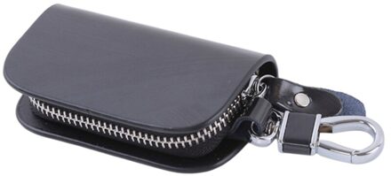 Mannen Sleutelhouder Huishoudster Keys Organizer Portemonnee Sleutelhanger Covers Zipper Key Case Tas Lederen Autosleutel Portefeuilles zwart