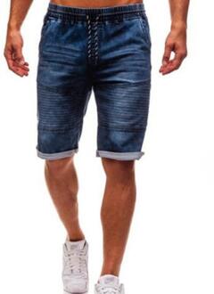 Mannen Slim Biker Denim Jeans Skinny Verzwakte Broek Verontruste Rip Shorts Zomer Bermuda Denim Capri Broek Knie Lengte y10