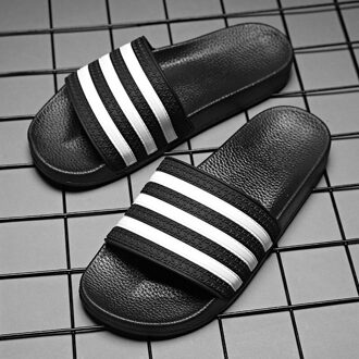 Mannen Slippers Eva Mannen Schoenen Vrouwen Paar Slippers Zachte Zwart Wit Strepen Zomer Casual Mannelijke Chaussures Slides 37
