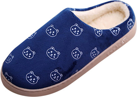 Mannen slippers Winter slippers antislip Indoor Schoenen Grote Maat Waterdicht Home Plus Fluwelen Warme Schoenen Katoen Soild Slippers Blauw / 43