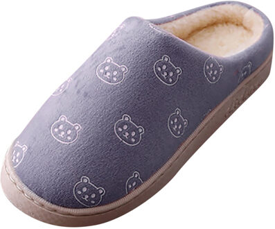 Mannen slippers Winter slippers antislip Indoor Schoenen Grote Maat Waterdicht Home Plus Fluwelen Warme Schoenen Katoen Soild Slippers Grijs / 45