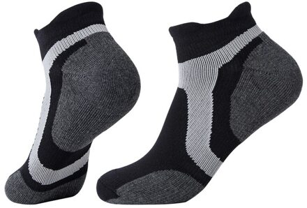 Mannen Sokken, mannen Outdoor Wandelen Sokken Korte Buis Sokken Meisjes Basketbal Sokken Zweet-Absorberende Handdoek Bodem Sportsokken zwart