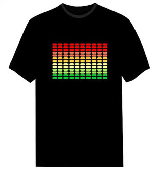 Mannen Sound Activated Led T-Shirt Light Up Flashing Rock Disco Equalizer Korte Mouw Led T-shirt XXL