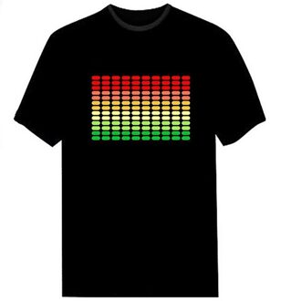 Mannen Sound Activated Led T-shirt Light Up Flashing Rock Disco Equalizer Korte Mouw Led T-shirt Xxl