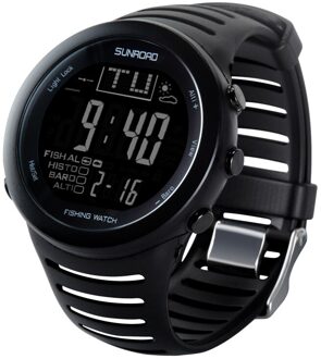 Mannen Sport Waterdichte Digitale Horloge Horloges Elektronische Digitale Horloge Aanwezig Vissen Barometer Hoogtemeter Relogio zwart