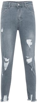 Mannen Stretchy Ripped Skinny Biker Borduren Print Slim Fit Jeans Casual Zomer Mannelijke Ripped Skinny Broek Slim Biker Outwears