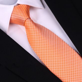 Mannen Stropdas 8Cm 100% Zijde Blauw Mode Plaid Business Huwelijksgeschenken Voor Heren Accessoires Formele Kleding Stropdas Oranje